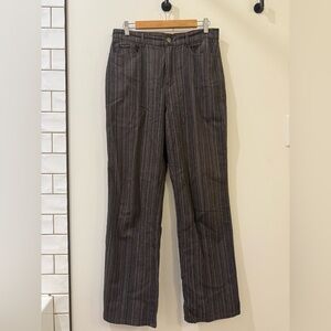 Striped Black and Gray Flare Pants